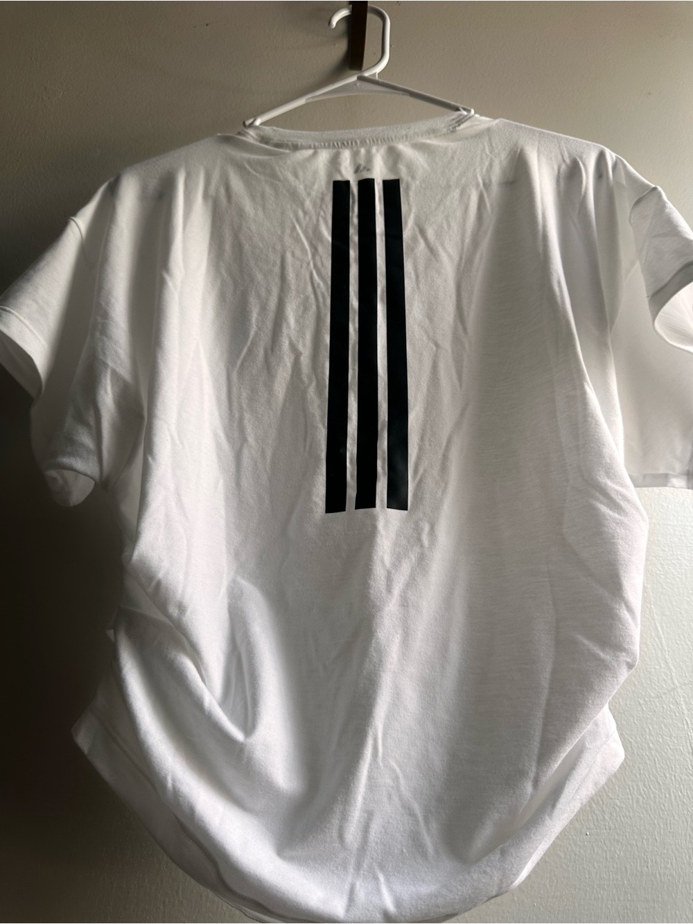 adidas White Ruched Crop Tee with Black Logo EXACTLY AS PICTURED ❤️ - Picture 11 of 11